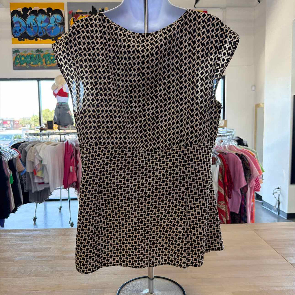 Ann Taylor Size 14 Black Tan Sleeveless