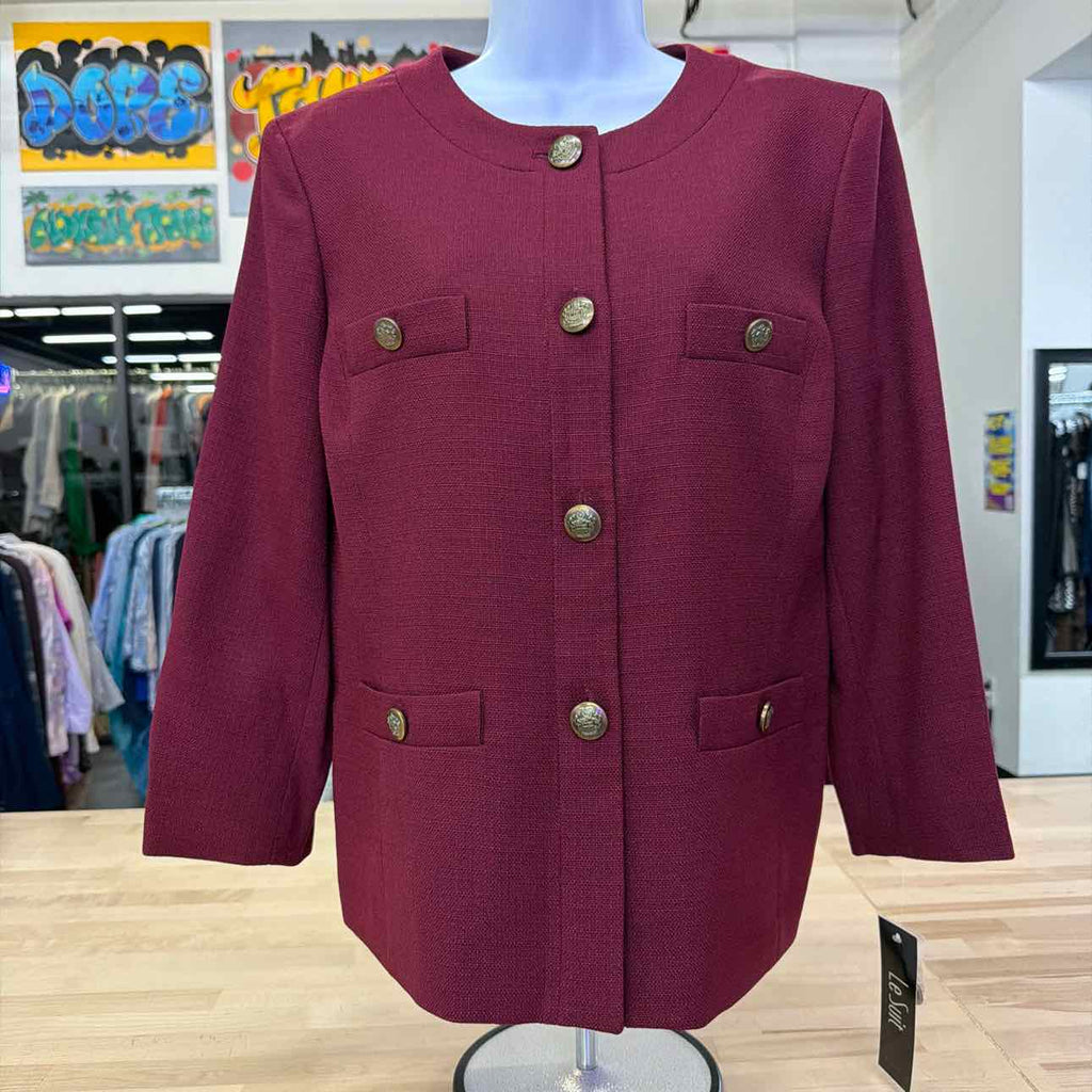 Le Suit Size 12 Burgandy New 2 pc Dress Set