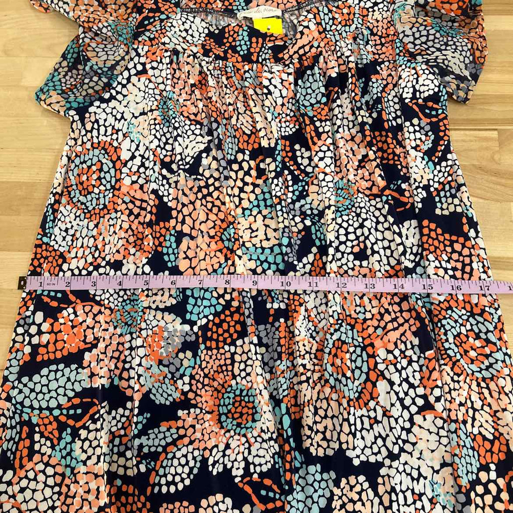 Joie de vivre Size M Blue & Orange Preloved Dress