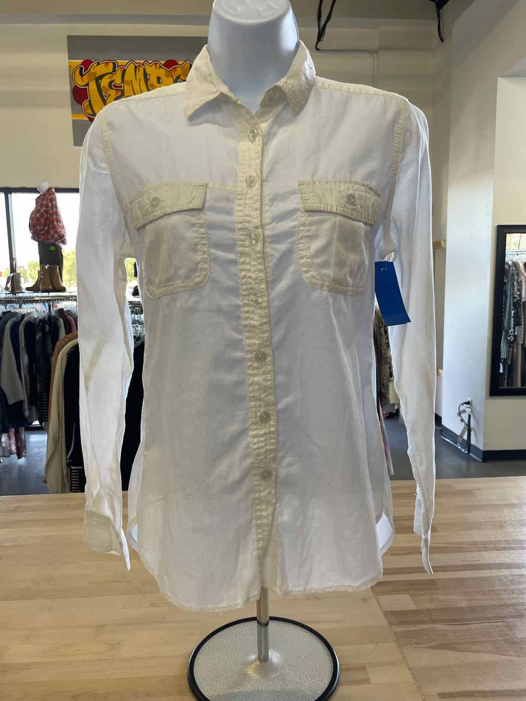 Cali 1850 Size S White Button Down Shirt