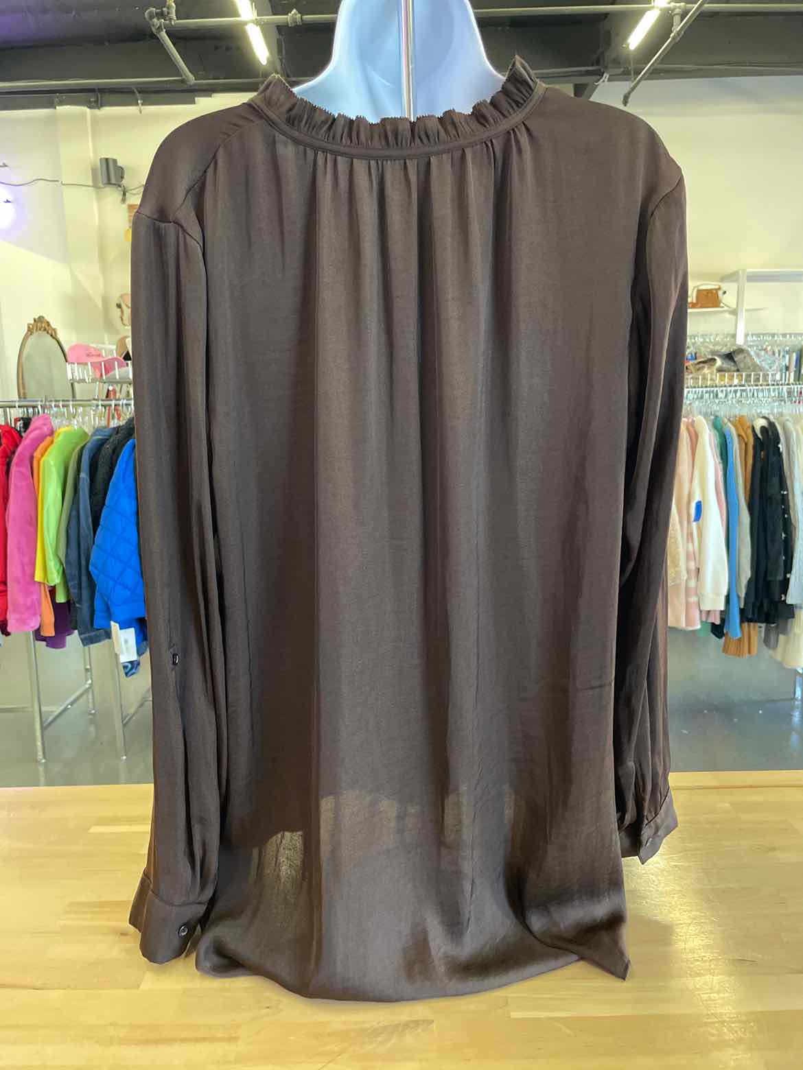 Vera Wang Size L Brown Blouse