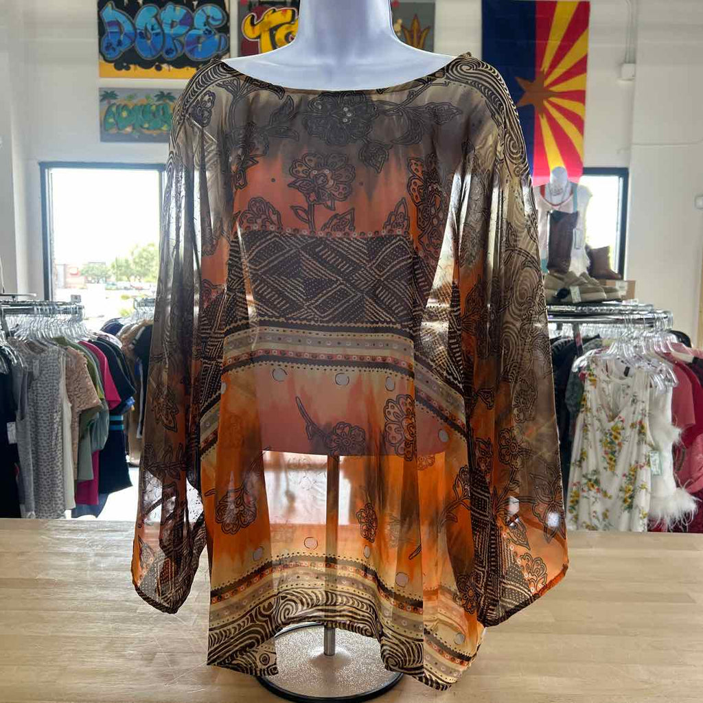 Coldwater Creek Size OS Orange Preloved Blouse LS