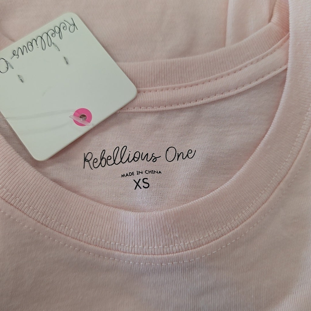 Rebellious One Size XS Pink New T-Shirt SS