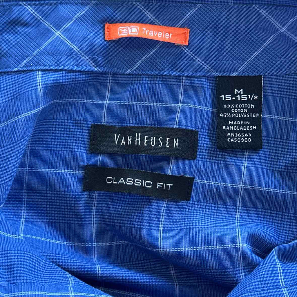 Van Huesen Size M Blue MENS Button Down Shirt