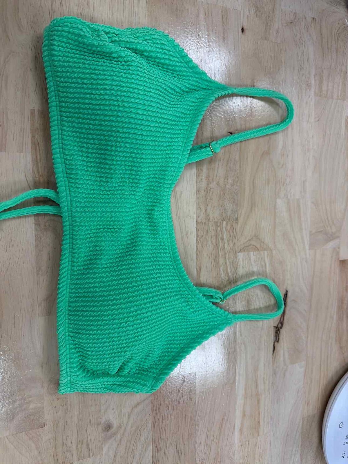Salt + Cove Size L Rib Scrunch Scoop-Neck Bralette Bikini Top