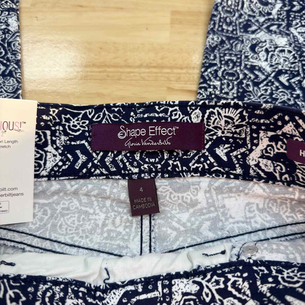 Gloria Vanderbilt Size 4 Shape Effect Printed Capri Pants