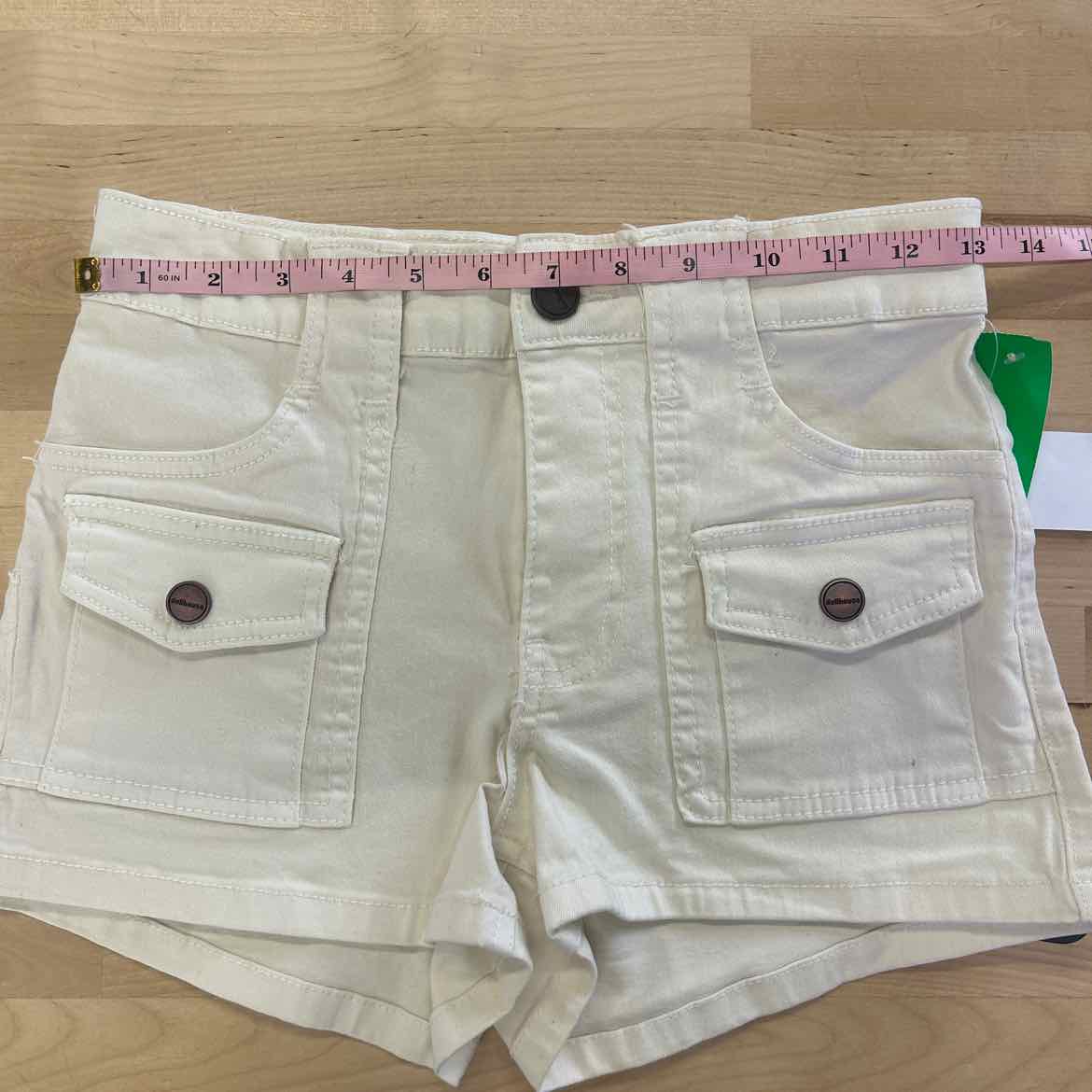 Dollhouse Juniors' High Rise Cargo Shorts - Vanilla - 1/2