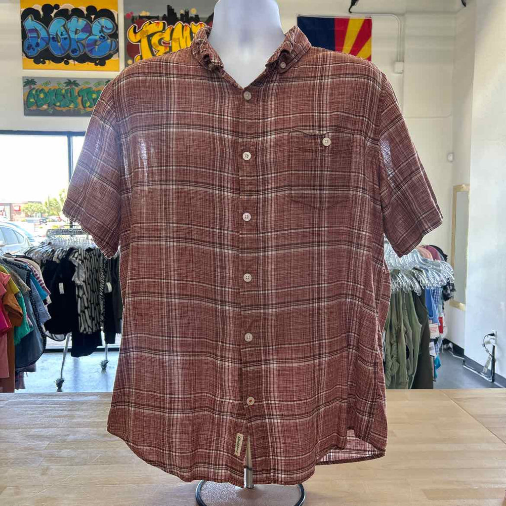 Weatherproof Size L Red Preloved MENS Button Down Shirt