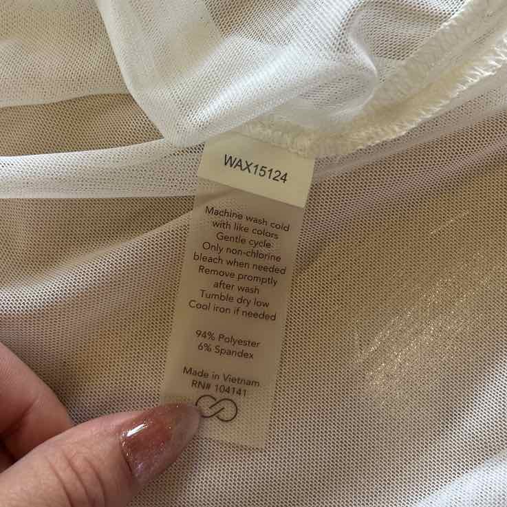 Calia Size M White Sheer New T-Shirt SS