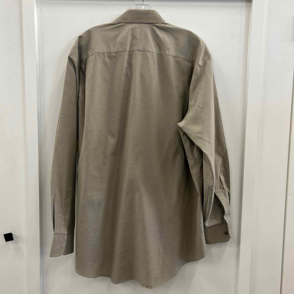 Nordstroms Size 17 34/35 Beige MENS Button Down Shirt