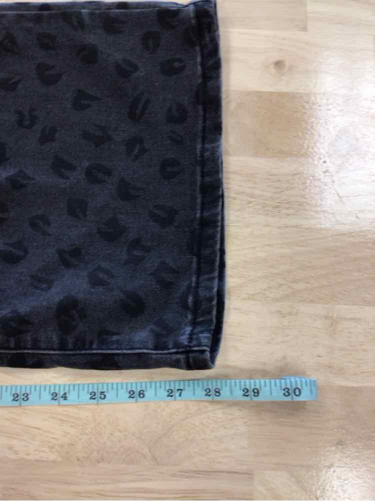 Gogo Jeans Size 11 Tonal Leopard-Print Wide-Leg Jeans - Black