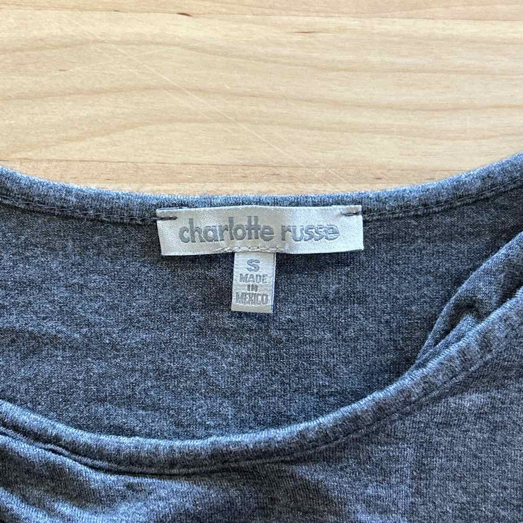 Charlotte Russe Size S Gray Long Sleeve