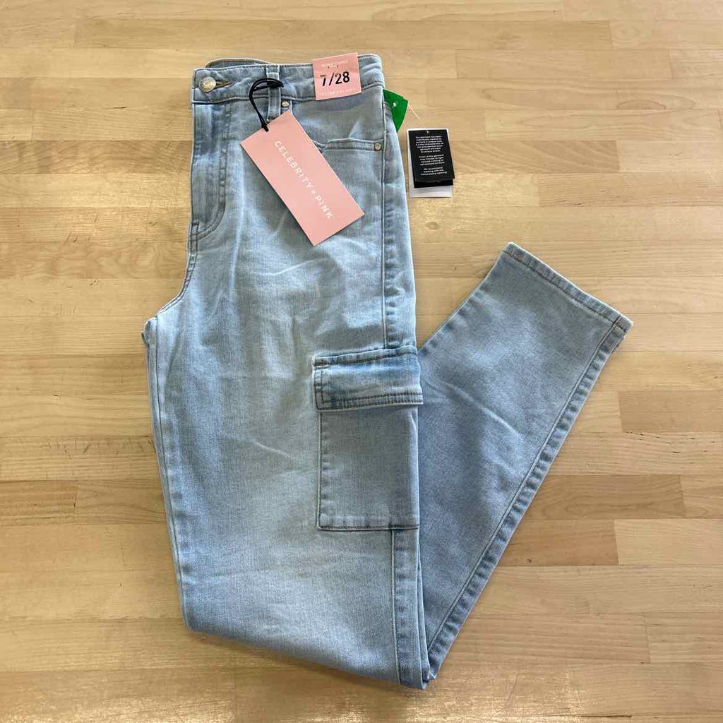 Celebrity Pink Juniors' Mid-Rise Cargo Skinny Jeans - Light Wash - 7