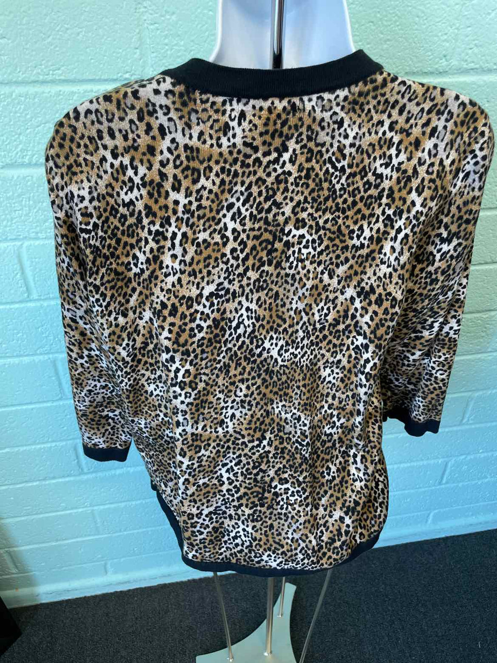 Karen Scott Size L Black & beige Cardigan