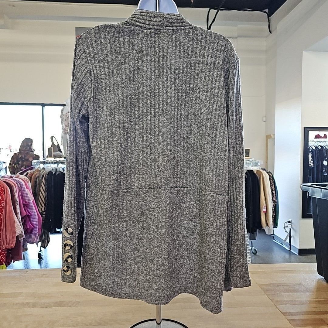 89th & Madison Size L Gray Cardigan