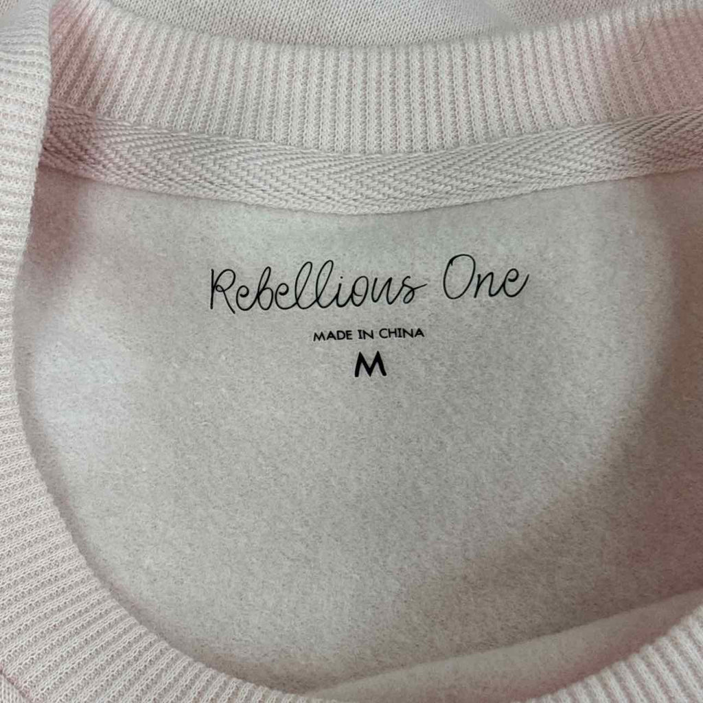 Rebellious One Juniors' New York Flocked Graphic Sweatshirt - Ballet Slipper