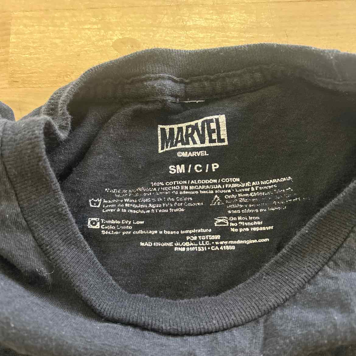 Marvel Size S/M Black Preloved T-Shirt SS