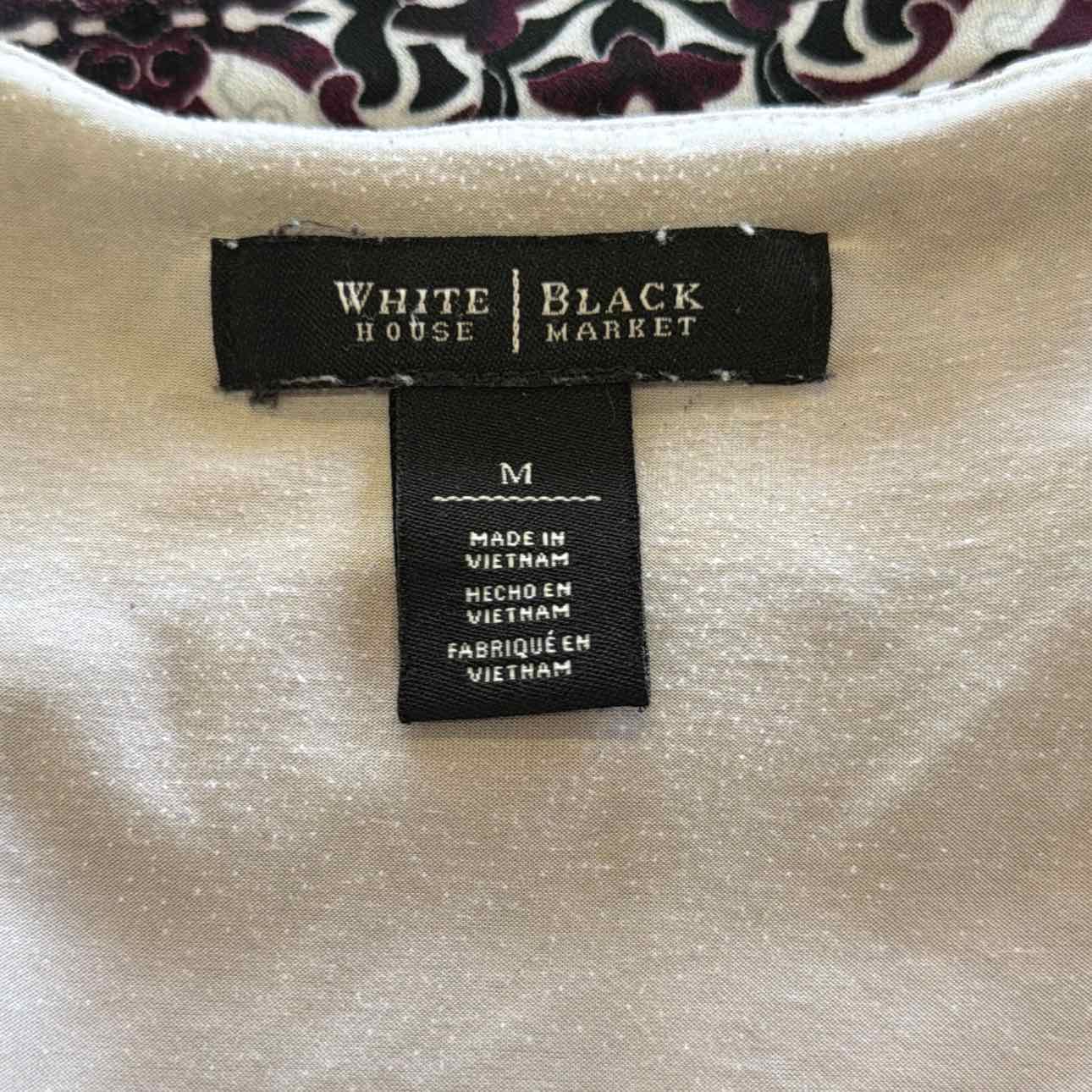 White House Black Market Size M Black Purple Preloved Sleeveless