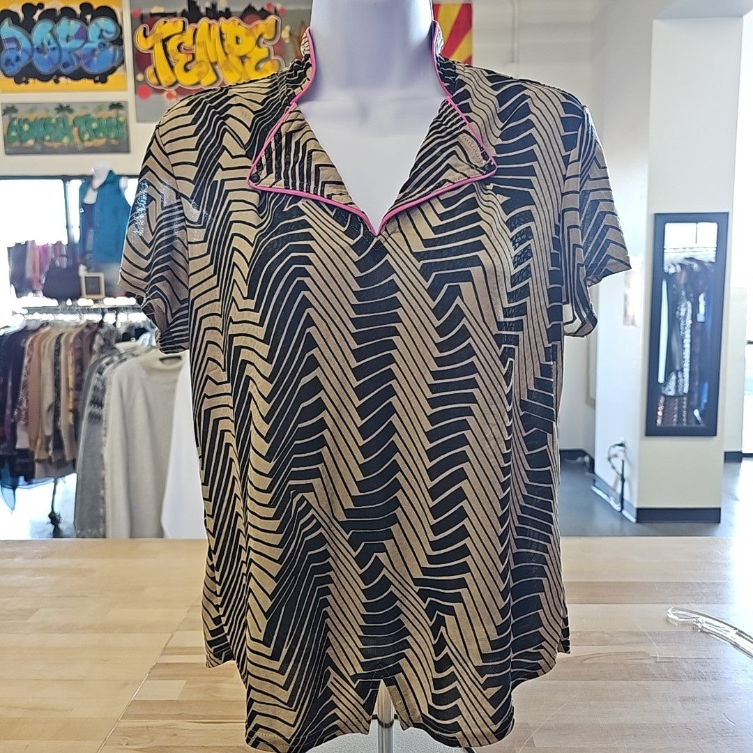 Jamie Sadock Size S Brown & Black Used Blouse
