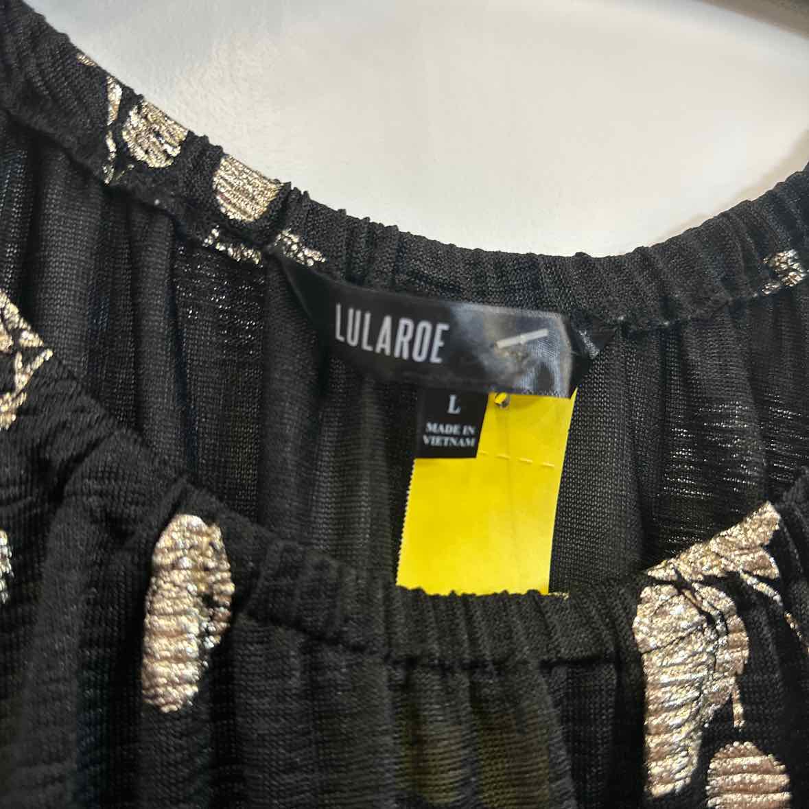 LulaRoe Size L Black & Gold Dress
