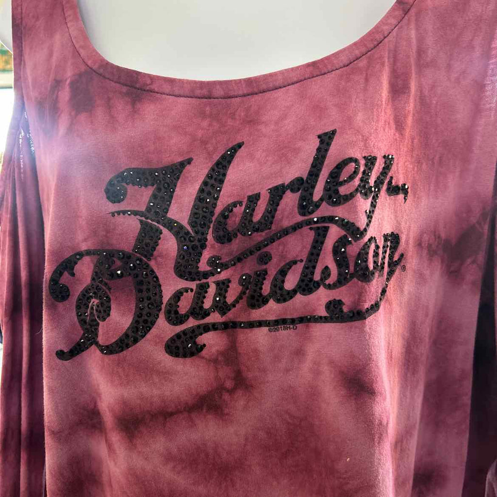 Harley Davidson Size 2XL Purple Rhinestone Cotton Preloved Longsleeve