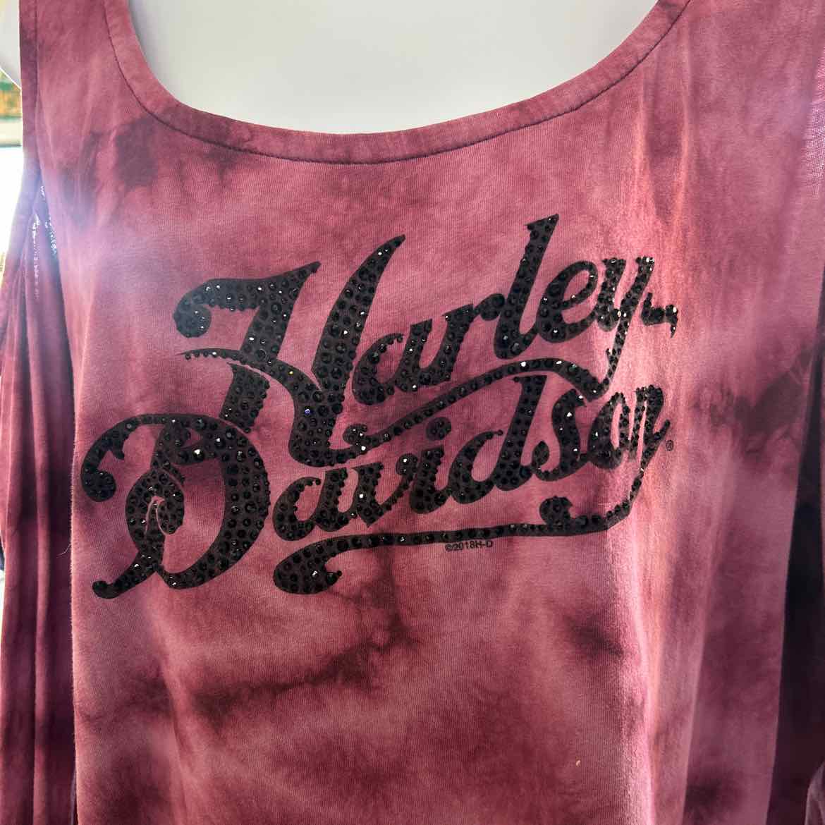 Harley Davidson Size 2XL Purple Rhinestone Cotton Preloved Longsleeve