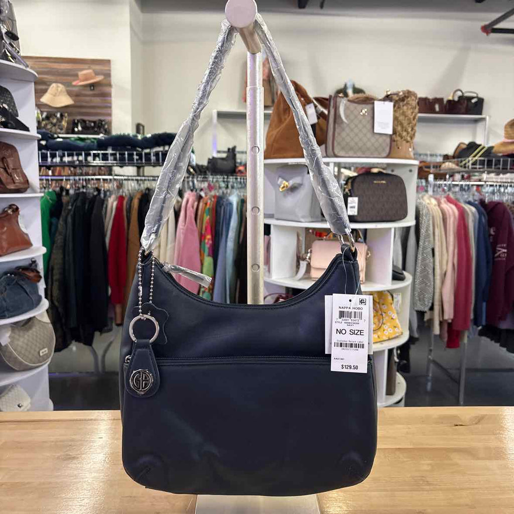 Giani Bernini Nappa Leather Hobo NavySilver NWT