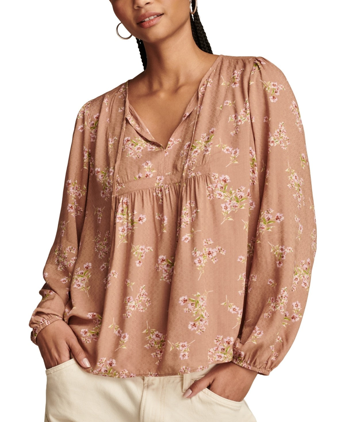 Lucky Brand Size XXL Brown Blouse