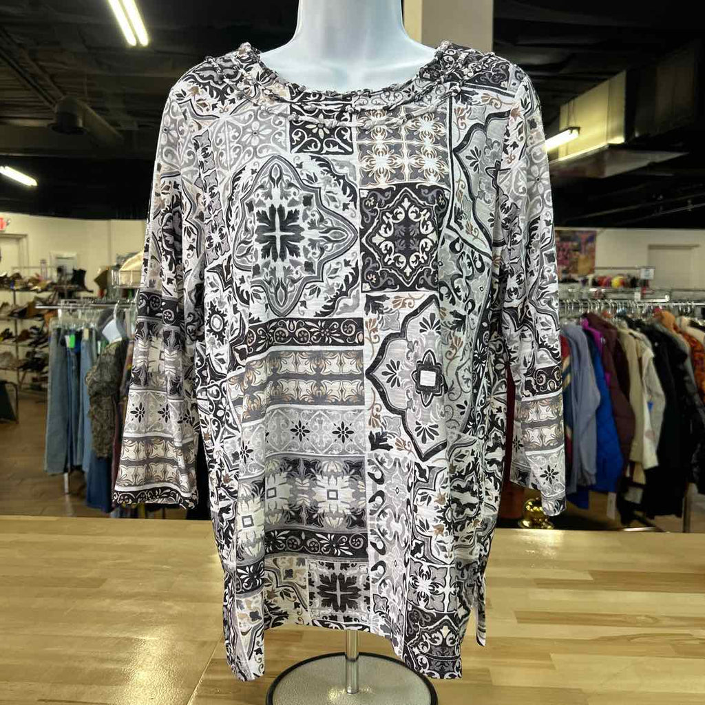 Alfred Dunner Size S Gray Preloved Blouse LS
