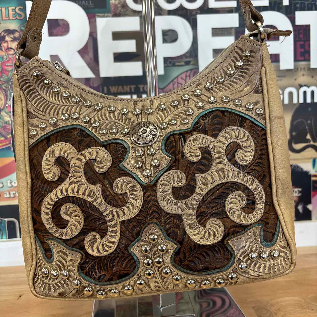 American West Tan Preloved Handbag