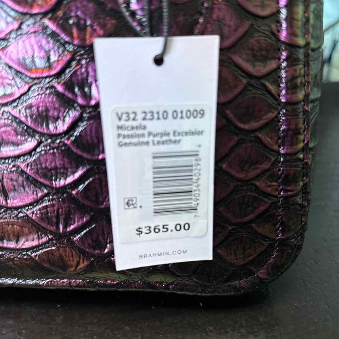 Brahmin Micaela Excelsior Medium Leather Satchel - Passion Purple NWT