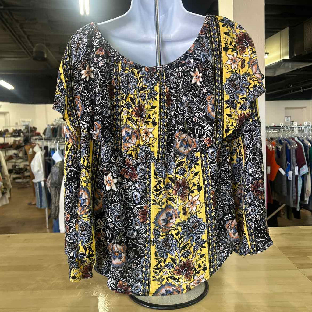 Shyanne Size M Black Yellow Preloved Blouse LS