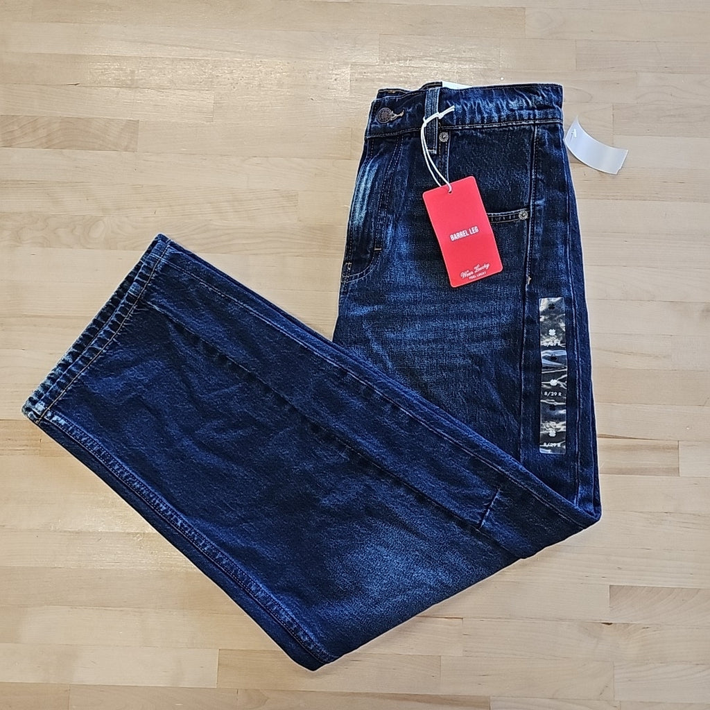 Lucky Brand Women's High-Rise Barrel-Leg Jeans - Obsidian Blue