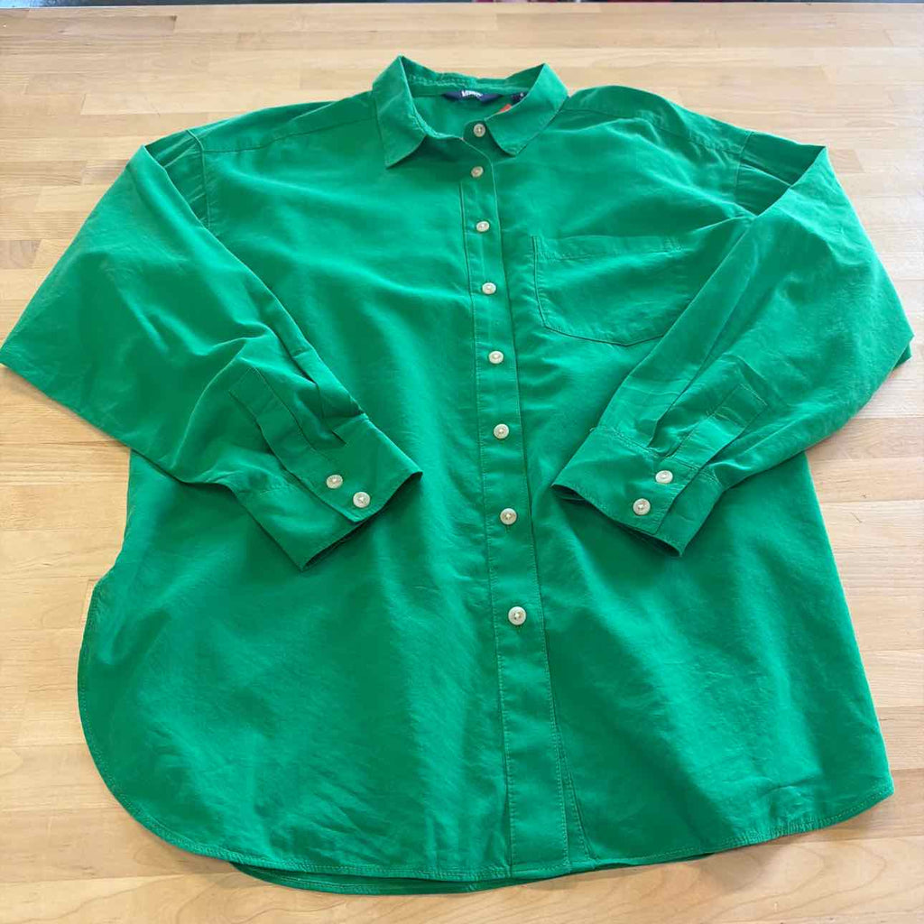 Lands End Size S Green Preloved Button Down Shirt