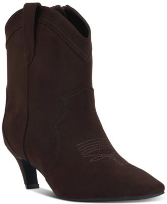 I.N.C. International Concepts Womens Secia Western Booties Black Micro 6.5My
