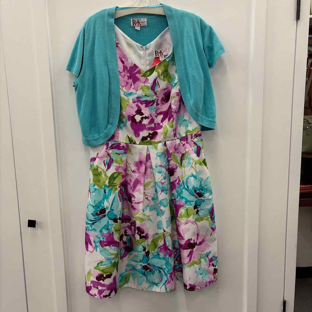 R&K Size 12 Blue White Used Dress