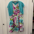 R&K Size 12 Blue White Used Dress