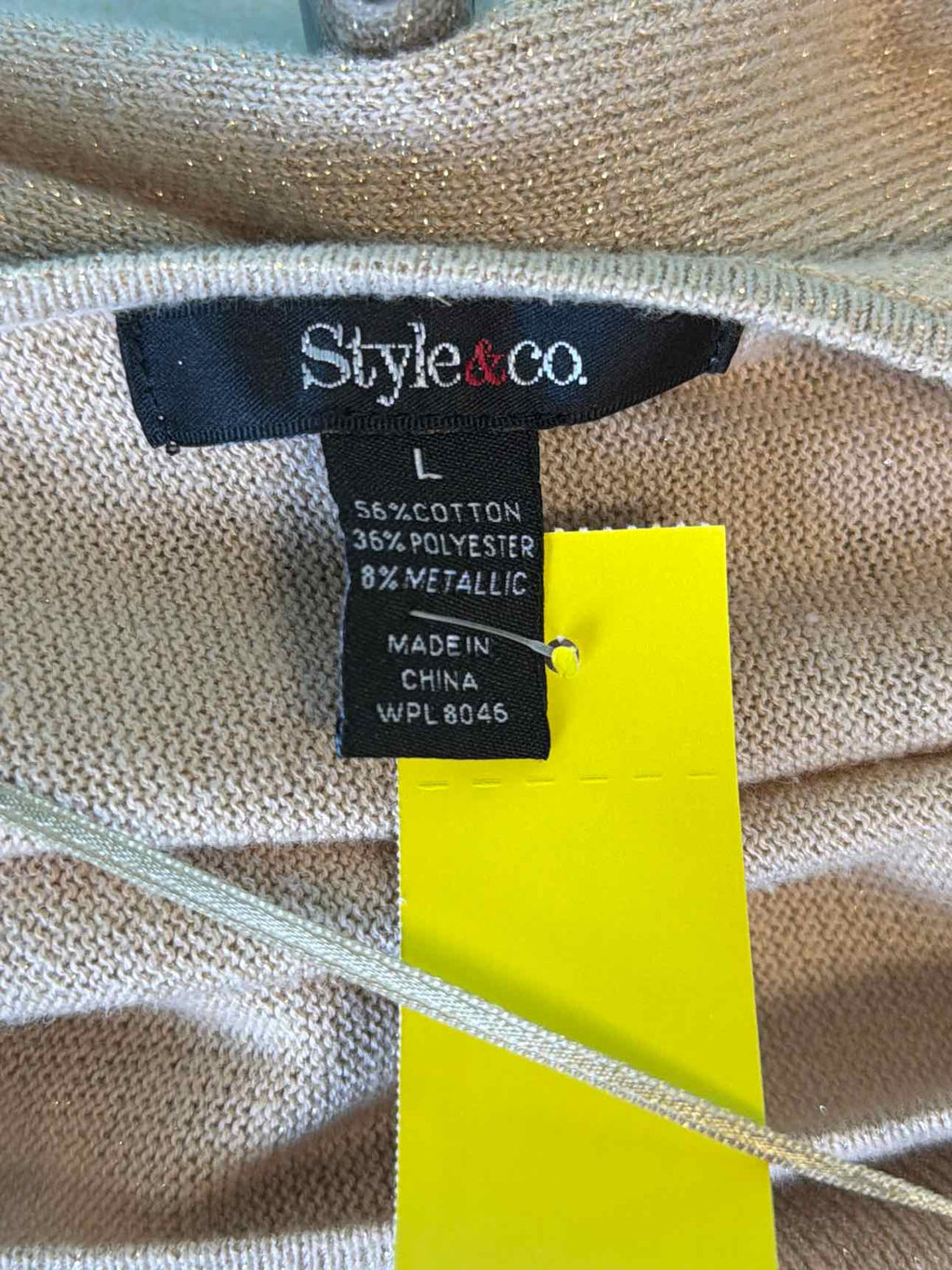 Style & Co. Size L Gold Sweater
