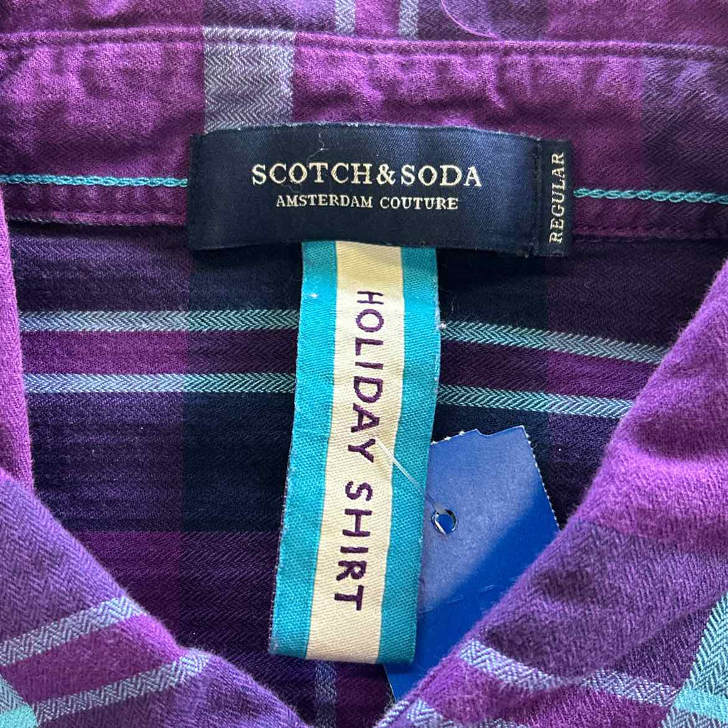 Scotch and Soda Size M Purple Preloved MENS Button Down Shirt