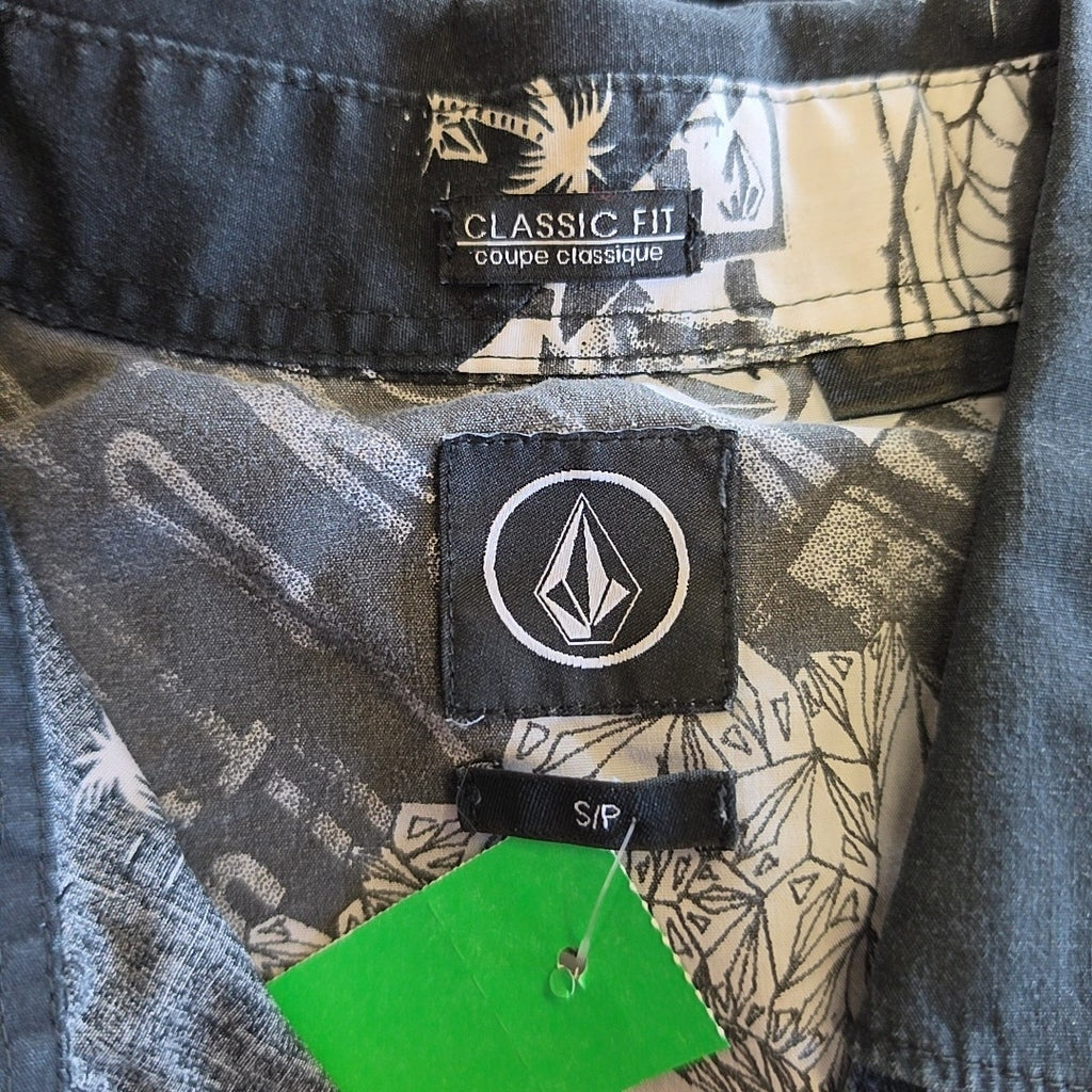 Volcom Size S Black Preloved MENS Button Down Shirt
