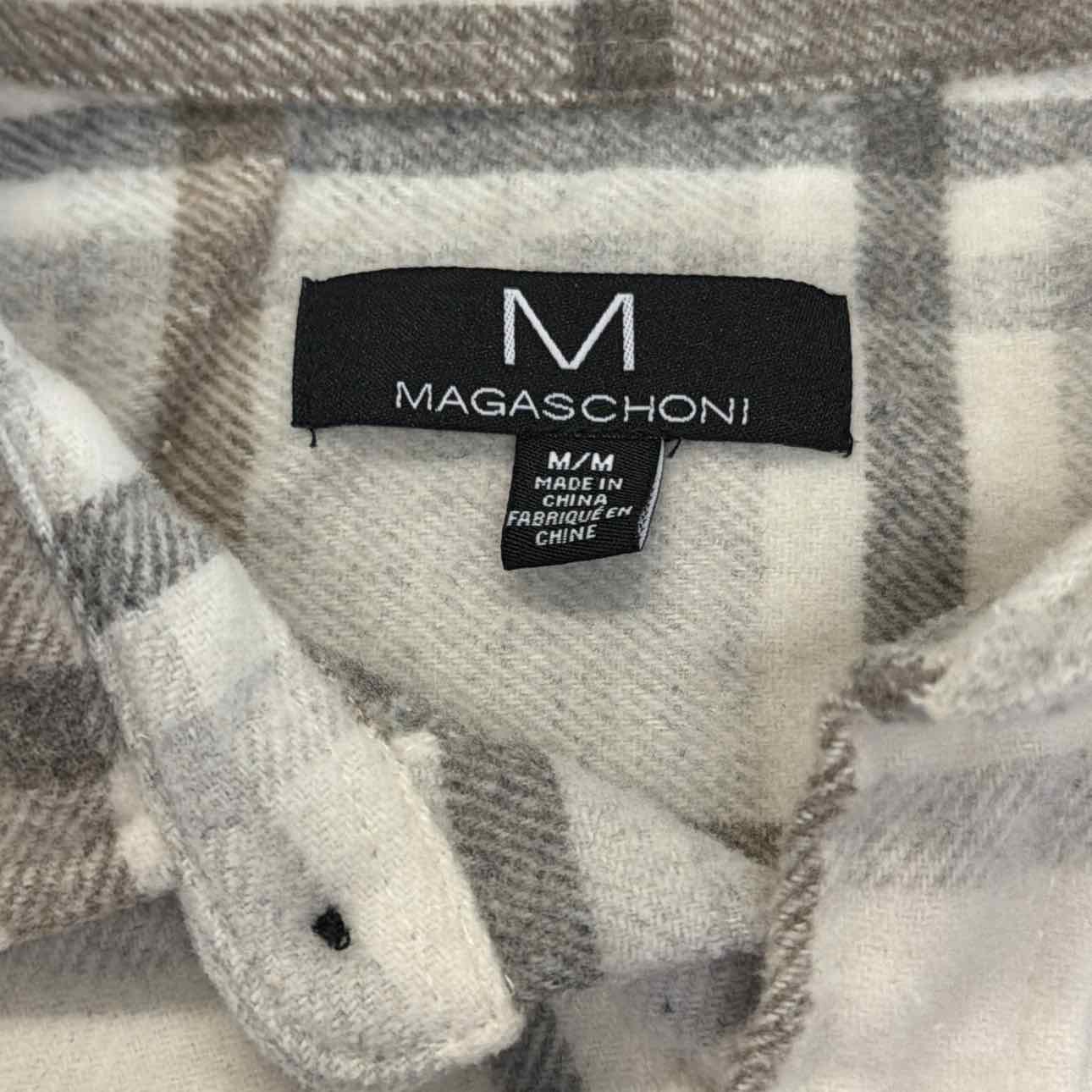 Magaschoni Size M White Preloved MENS Button Down Shirt