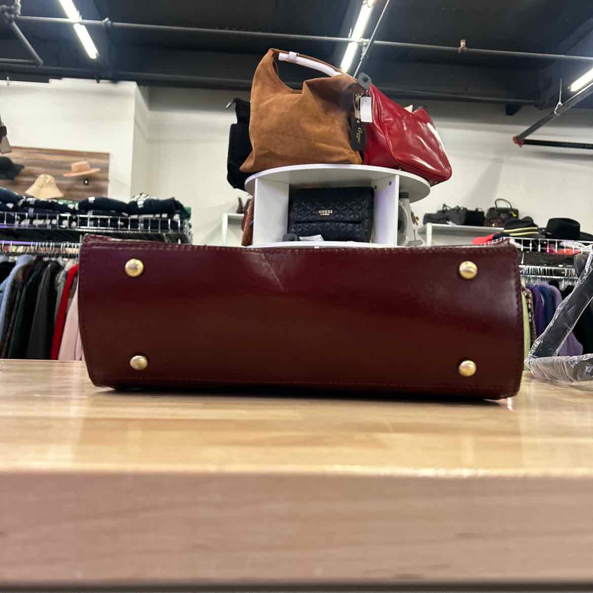 Patricia Nash Genovese Medium Leather Top Handbag Oxblood