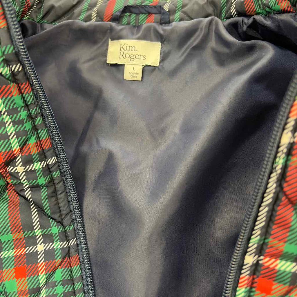 Kim Rogers Size L Red & Green Polyester Preloved Vest