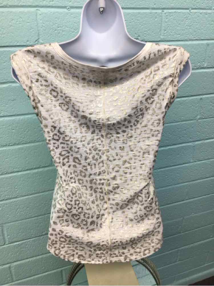 White House Black Market Size XXS Silver&White Tank