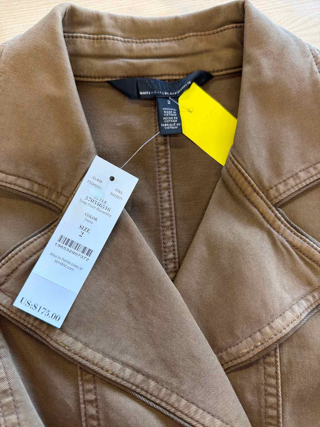 White House Black Market Size 2 Brown Jacket