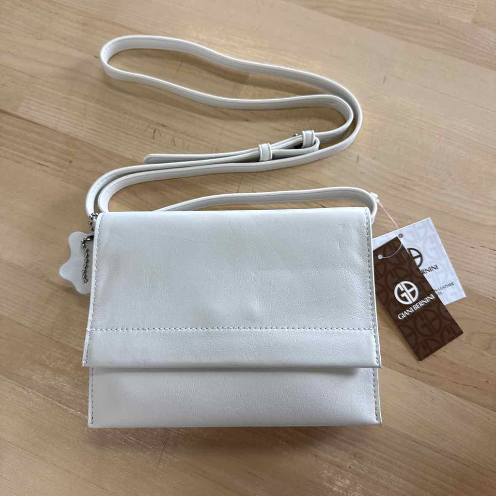 Giani Bernini Nappa Flap Crossbody - White  NWT