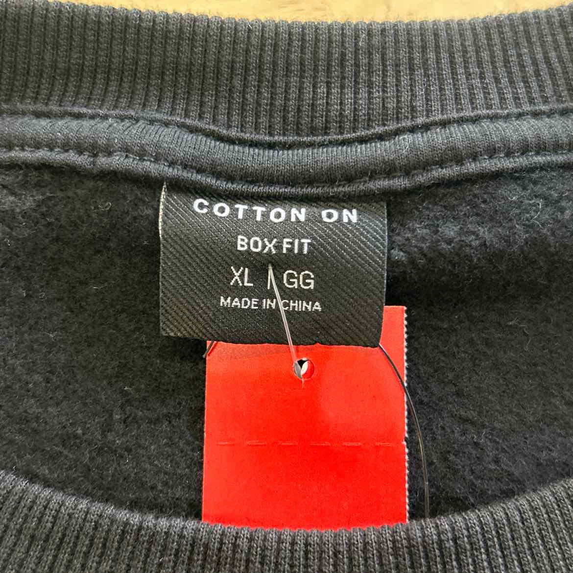 Cotton on Boxy Fit Graphic Crew Sweatshirt with Texas Print-Black