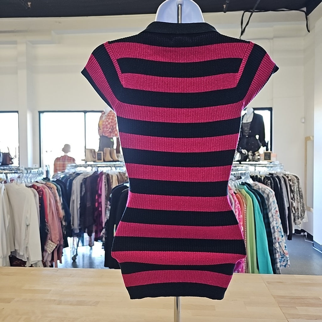 Guess Size XS Black & Pink Polo