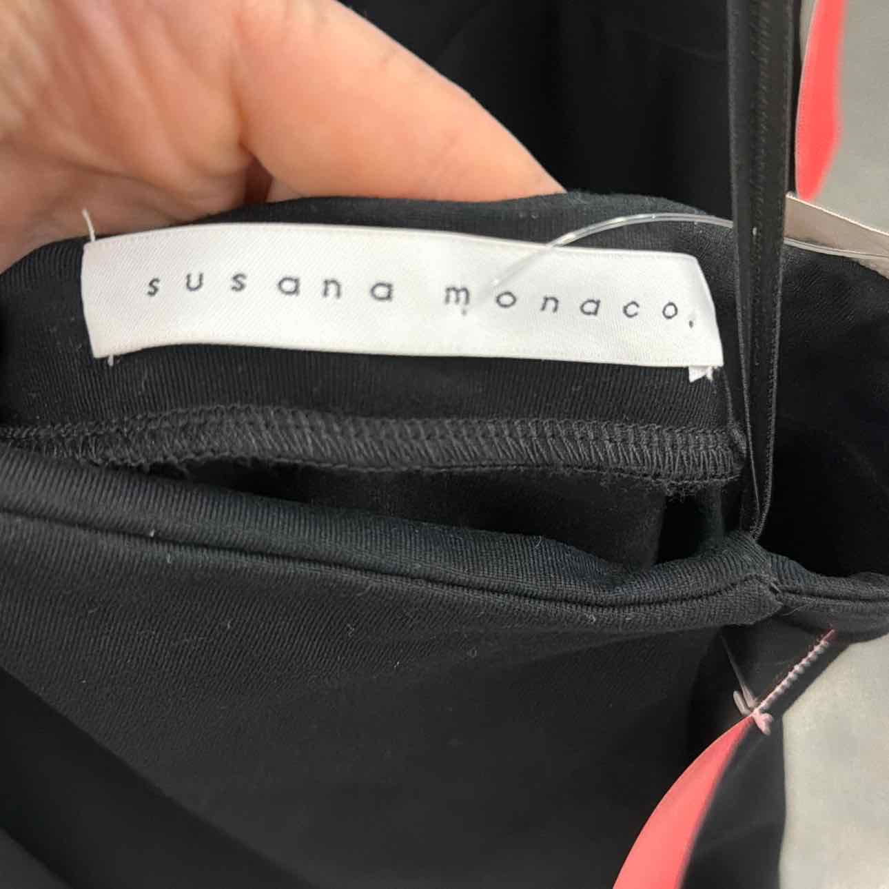 Susana Monaco Size M Black Cutout High-Low Halter MIDI Dress NWT