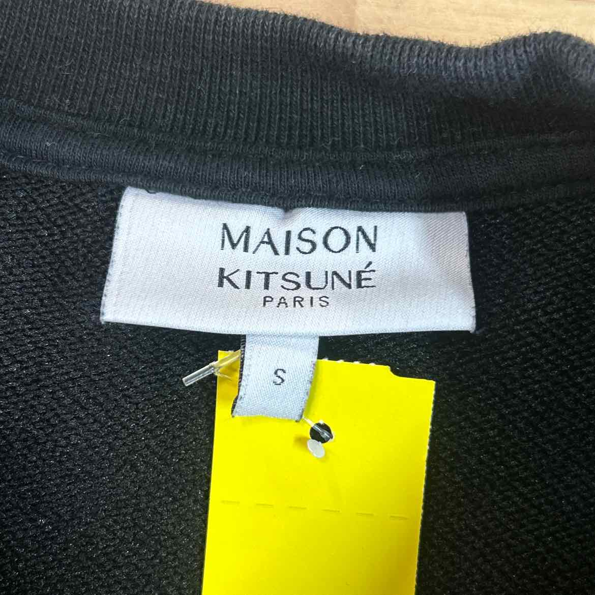Maison Kitsune Size S Black Preloved MENS Sweatshirt